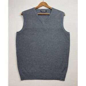 M.I.SUIT Business Weapon Mens Gray Sweater Vest L‎ Preppy Layer Academia Capsule